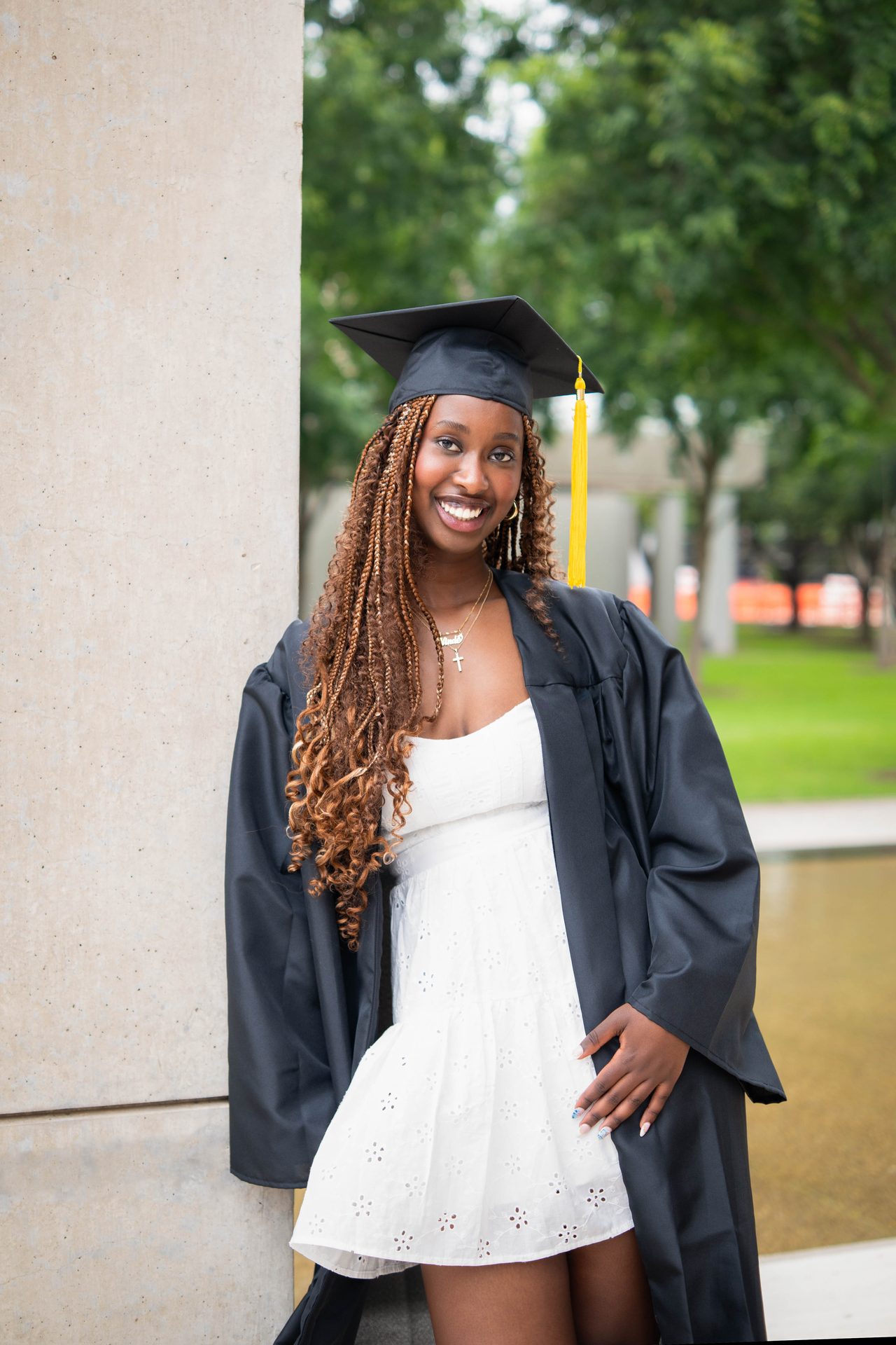 Graduate portrait session outdoors, DFW photographer Ronald Ayala